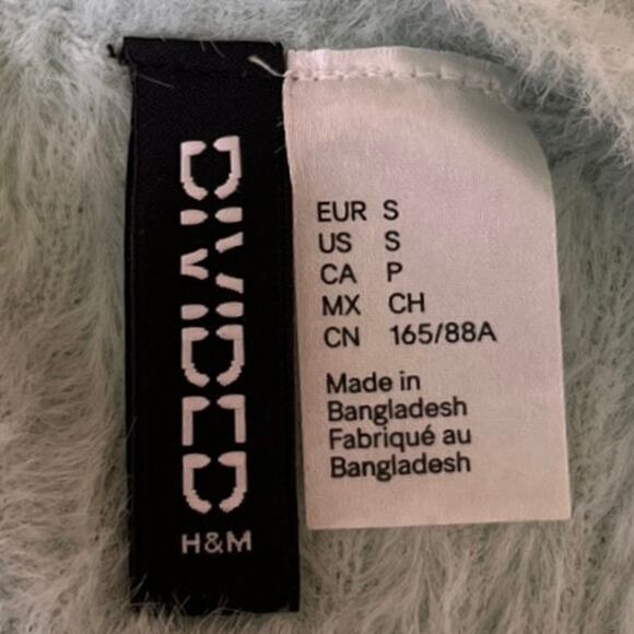 Divided H&M Green Ribbed Knit Crewneck Stretch Long Sleeve Pullover Sweater Sz S - Picture 3 of 4